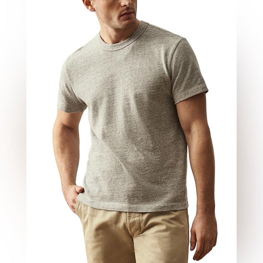 Buck Mason Field-Spec Cotton Heavyweight T Shirt Heather Grey